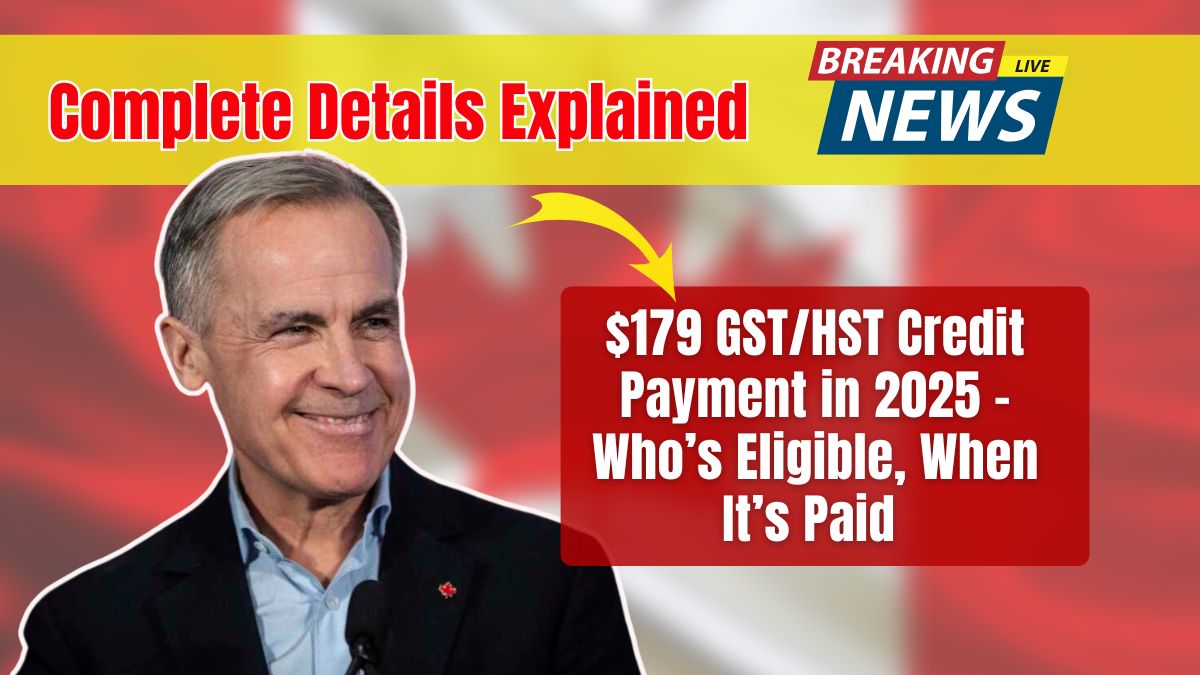 $179 GST/HST Credit Payment in 2025 – Who’s Eligible, When It’s Paid, and Complete Details Explained